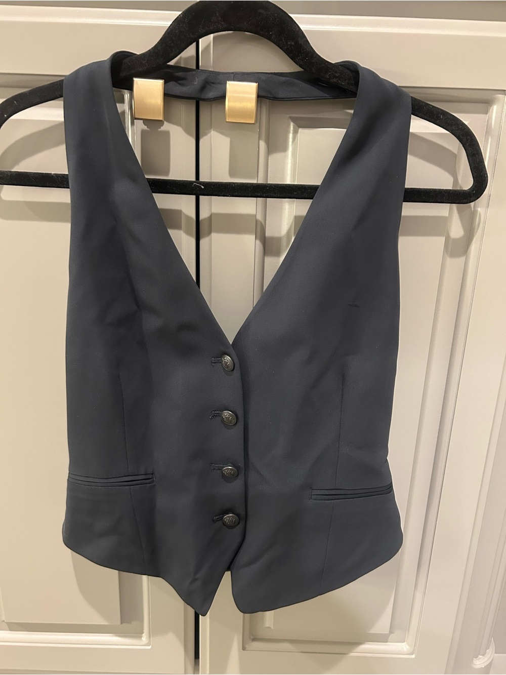 rag & bone Navy Button-Front Tailored Vest